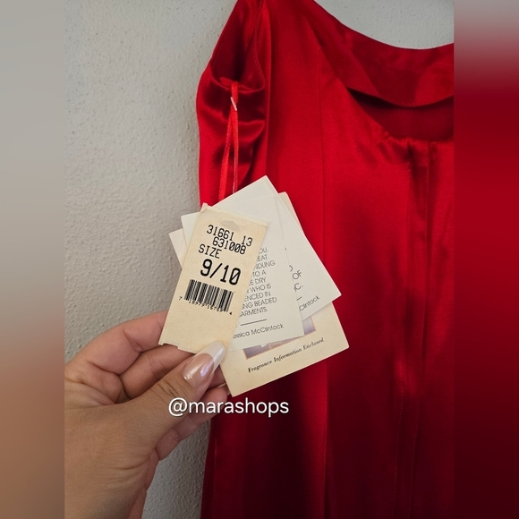 VTG Jessica McClintock Red Satin Slip Dress - Picture 5 of 9
